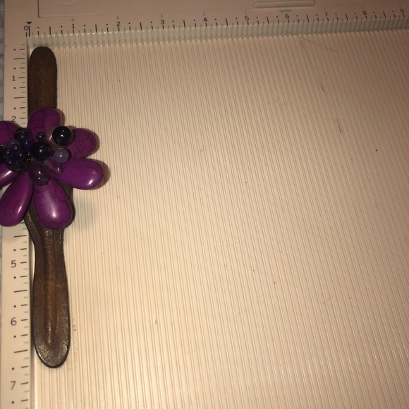 AMETHYST Bead & Sugilite Bendable Leather / Wire Cuff OS - Picture 7 of 7